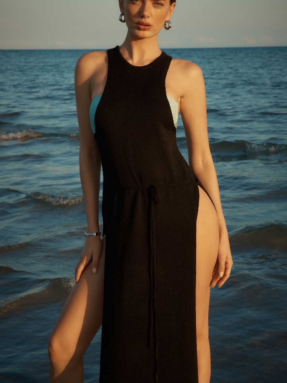 BLITHE Racerback Knit Maxi Dress
